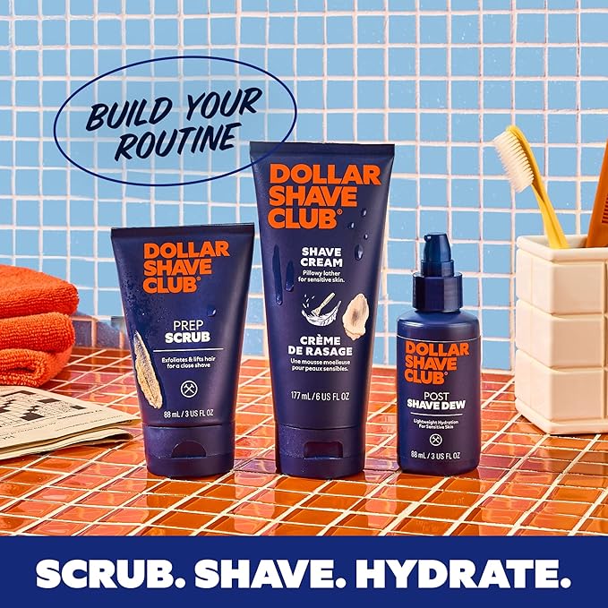 Dollar Shave Club | Shave Cream 6 ounce | Hydrating Shaving Cream for Sensitive Skin,(Pack of 4)