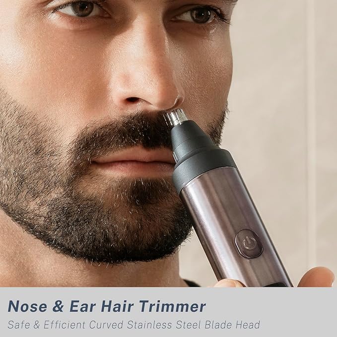 Hair Clippers and Beard Trimmer Set for Men, Precision Dial Adjustable 20 Lengths, 3-in-1 Professional Men's Electric Razors Shaving Kit with Nose Trimmer, IPX7 Waterproof Wet/Dry, USB-C Rechargeable
