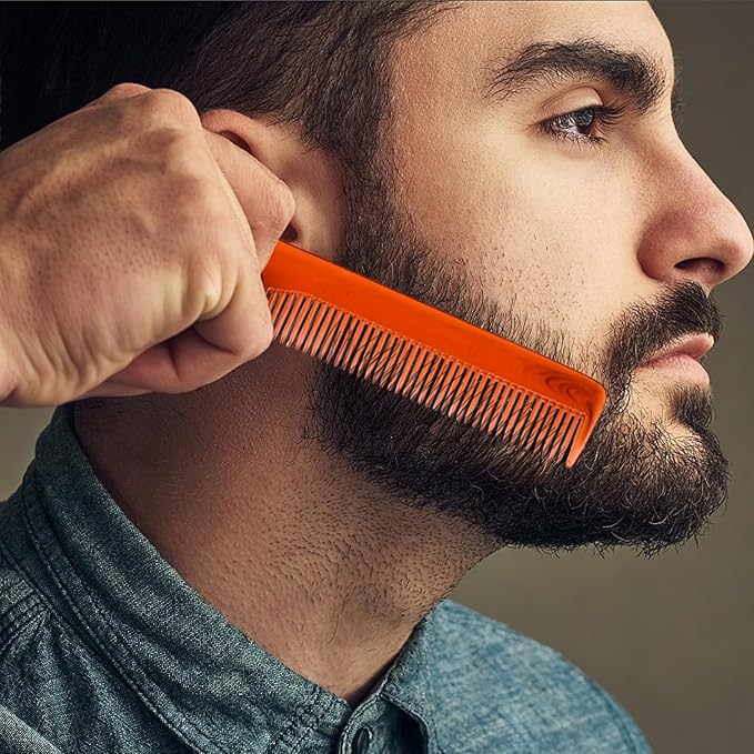 4-in-1 Folding Beard & Mustache Comb for Men, Best Pocket Folding Comb for Moustaches and Short Beards for Men Travel Fine Tooth Hair Combs for Everyday Grooming Styling