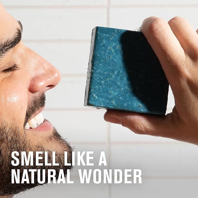 Every Man Jack Cold Plunge Mens Bar Soap Set - Deeply Cleans, Hydrates with Naturally Derived Ingredients - Iconic Cold Water Scents - Pacific Dive, Glacier Bay, Tahoe Blue, Yosemite Falls, 4 Bar Set