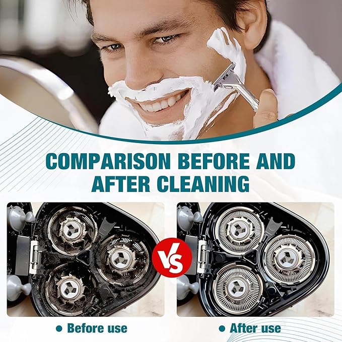 Electric Shaver Cleaner - 120ml Washing Care Spray with Brush | Professional Trimmer Lubricant for Home Barbers, Bathroom Hygiene, Shower, Apartment, Daily Grooming Blade Maintenance