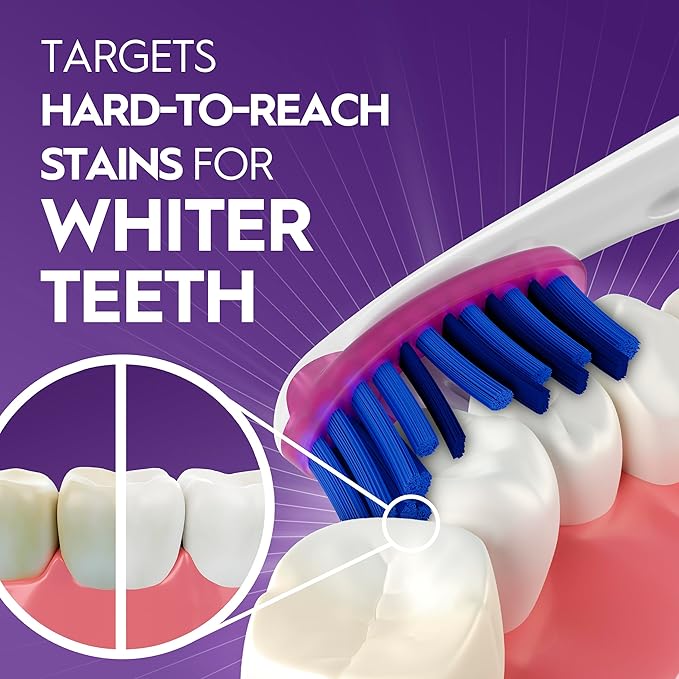 Oral-B 3D White Deep Stain Remover toothbrushes, 4 Count Toothbrush Medium, Removes 90% of Surface Stains, whitens Teeth, deep Reach, removes Plaque and Stains Tooth Brush