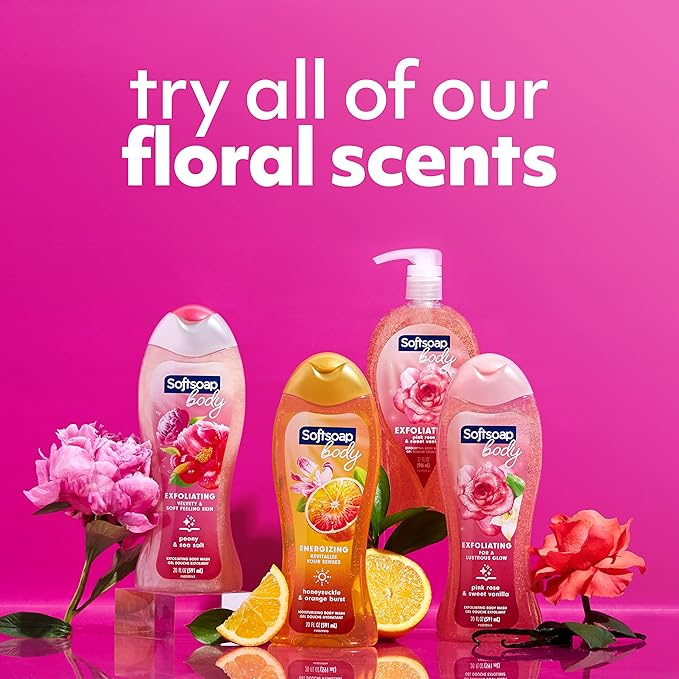 Softsoap Body Wash,Honeysuckle & Orange Burst Body Wash,20 Ounce,(Pack of 8)