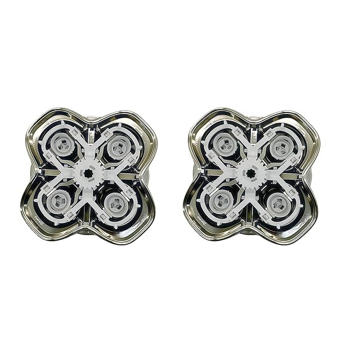 2Pack Professional Replacement Heads for Skull Shaver Pitbull Gold Pro, Silver PRO, Platinum PRO, Butterfly Kiss PRO, Diamond PRO Series… Floating 4 Heads for a Fast, Close and Smooth Shave