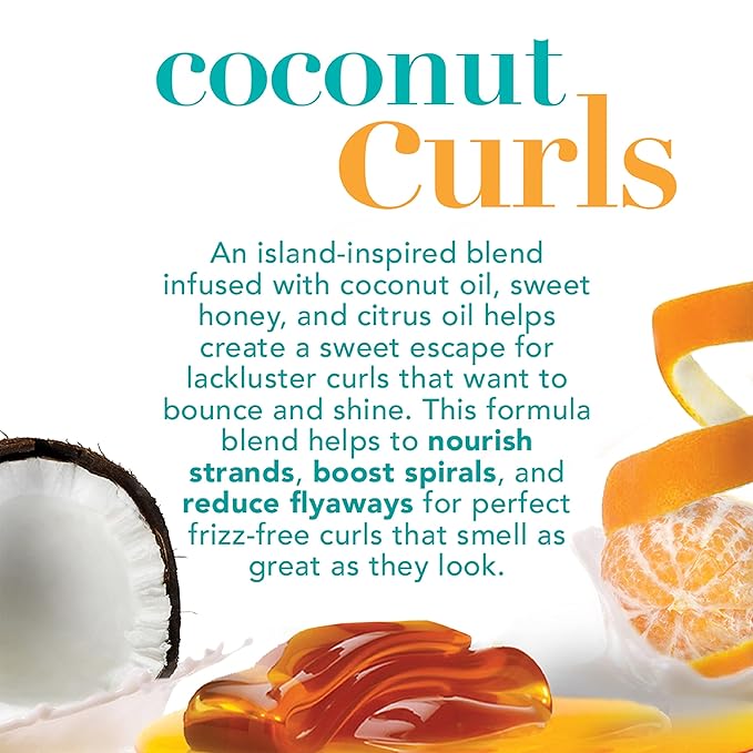 OGX Curly Hair Shampoo, 13 fl oz, Pack of 2 | Coconut Oil | Curl-Defining | Hydrating | Sulfate-Free
