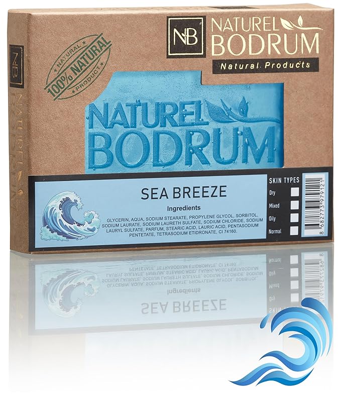 Sea Breeze Organic Soap Bar for Women and Men - Glycerin Soap Bar, Detoxifying Mineral-Rich Facial & Body Bar Soap with Natural Glycerin - Natural & Vegan Spa Gift, for All Skin Types