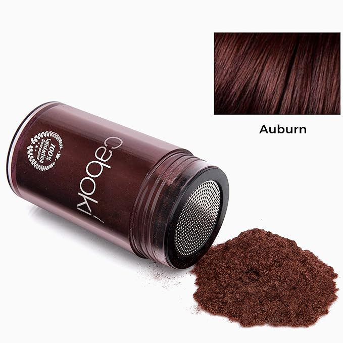 Caboki Hair Fibers for Thinning Hair – Natural Plant-Based Hair Powder for Men & Women – Instantly Thicker Fuller Looking Hair – Wind & Sweat Resistant – 30g, 90-Day Supply, Auburn