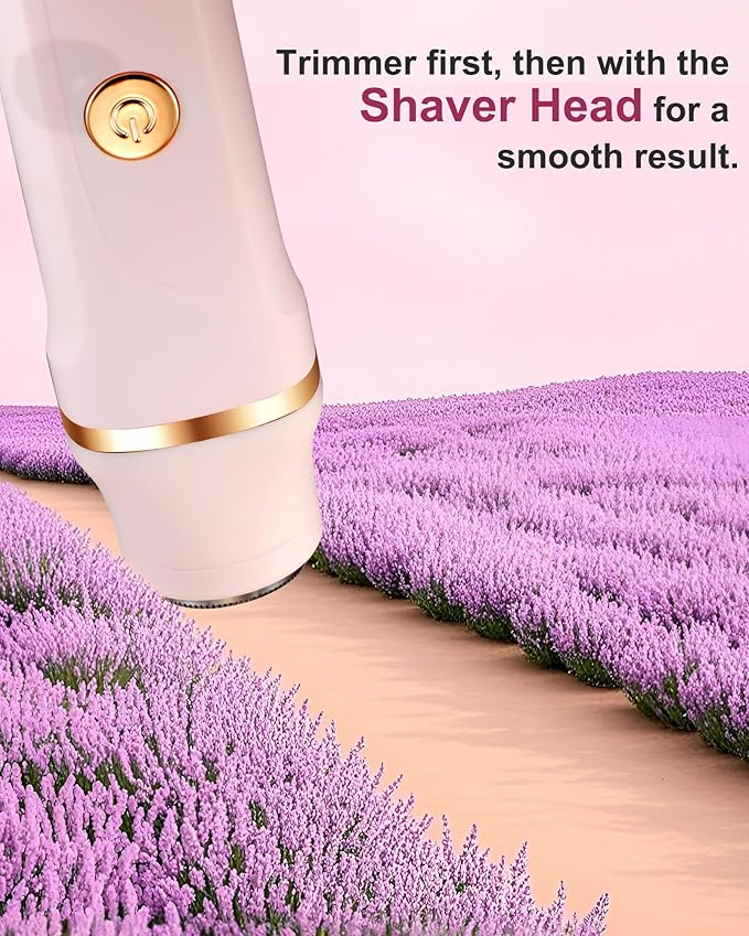Bikini Trimmer for Women,3-in-1 Bikini Shaver Electric Razors for Womens Face, Legs,Bikini Line Armpit, IPX7 Waterproof, USB-C Rechargeable,Travel Trimmer, Pink