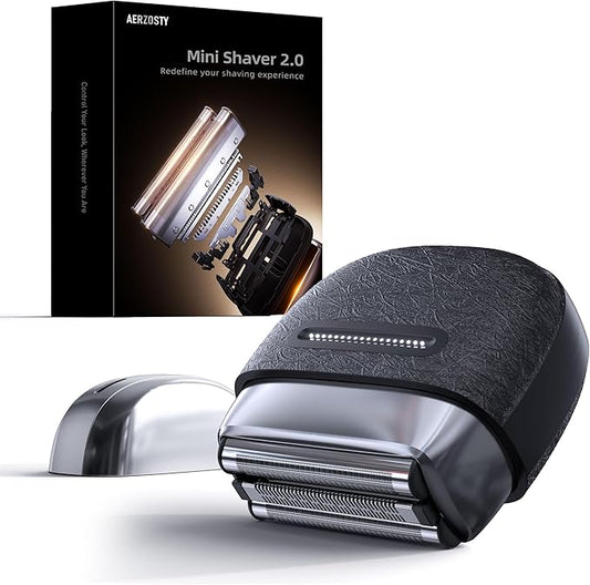 Electric Foil Shavers for Men, 3 Floating Blades for Close & Clean Shaving, Mini Electric Razor with Precision-Compact Body, Waterproof, 90 Min Runtime, Travel Lock (SilverBlack)