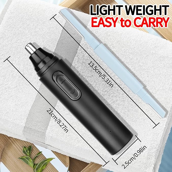 Nose & Ear Hair Trimmer for Men Women,2025 Painless Rechargeable Nose & Eyebrow Hair Trimmer Clipper,Portable Facial Hair Removal and Eyebrow Razor for Easy Cleansing (Black Blue)