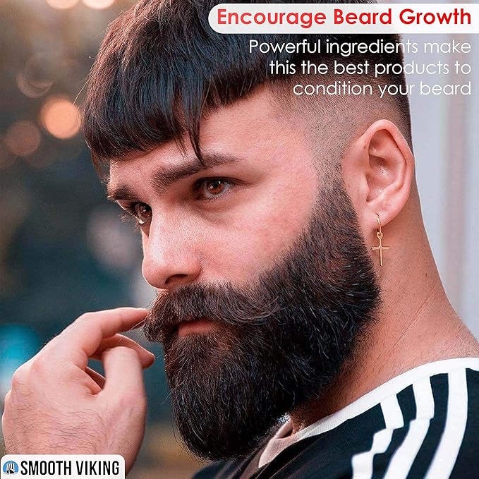 Smooth Viking Beard Styling Balm for Men - Strong Hold Formula with Essential Oils & Beeswax for Healthy Beard & Mustache Growth, 2oz