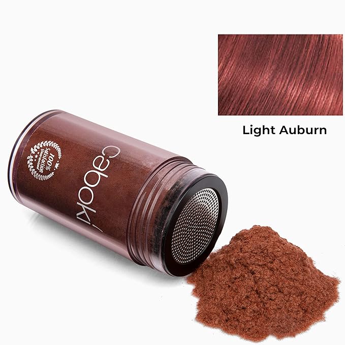 Caboki Hair Fibers for Thinning Hair – Natural Plant-Based Hair Powder for Men & Women – Instantly Thicker Fuller Looking Hair – Wind & Sweat Resistant – 30g, 90-Day Supply, Light Auburn
