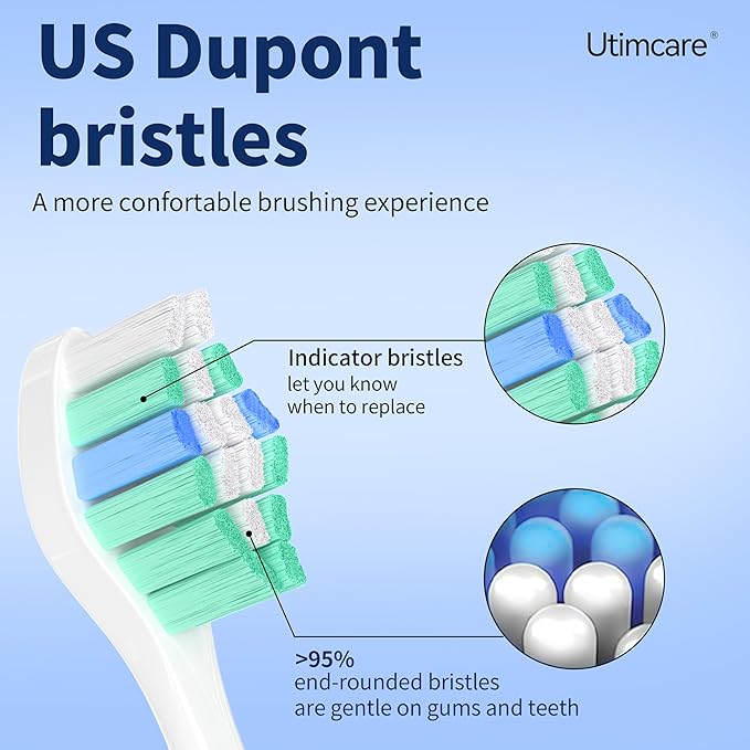Replacement Toothbrush Heads Compatible with Philips Sonicare Electric Toothbrushes, Electric Brush Head Refills Fit for Philips Sonic Care snap-on Handles, 10Pack