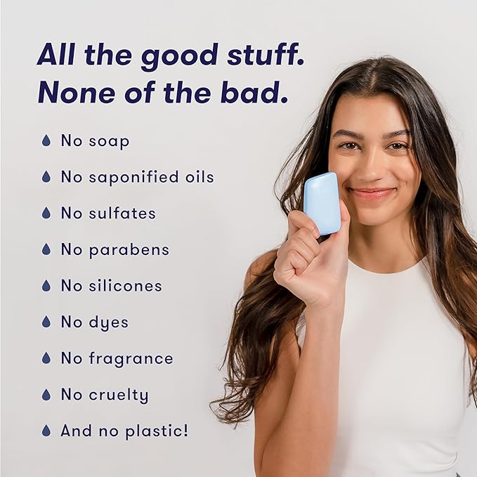 HIBAR - Hydrate Face Wash Bar - Solid Face Wash - Hydrating & Moisturizing - With 12 Unique Amino Acids - Safe For Daily Use & Sensitive Skin - Plastic, Paraben & Soap-Free - Vegan - 1 Bar