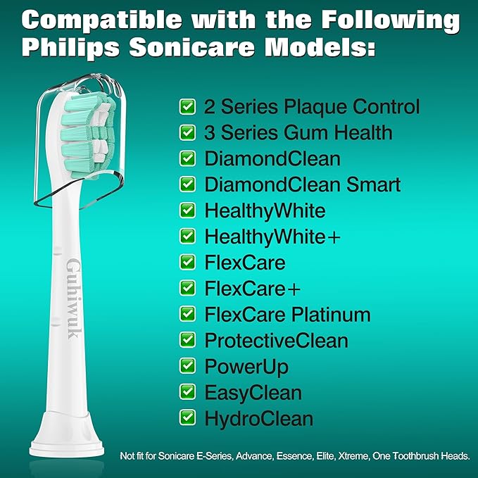 Toothbrush Heads for Philips Sonicare Replacement Heads, Replacement Brush Head Compatible with Phillips Sonicare Click-on 4100 5100 Electric Toothbrush, 10 Pack