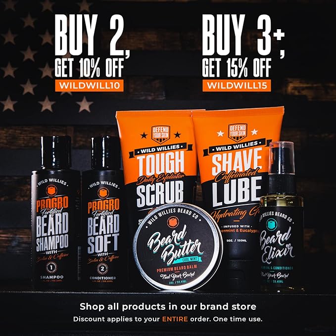 Premium and Hydrating Shaving Gel, Shave Lube by Wild Willies - Formulated with Caffeine, Calming Jojoba Oil & Cooling Eucalyptus Oil to Reduce Redness, Fight Nicks, Cuts, and Razor Burns