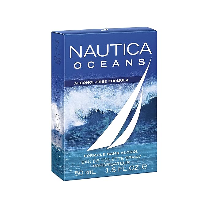 Nautica Oceans Eau de Toilette 1.6 fl oz (Pack of 1), Notes of Apple, Cyclamen, and Amberwood, Men's Fragrance, Long Lasting, Everyday Fragrance, Travel Size