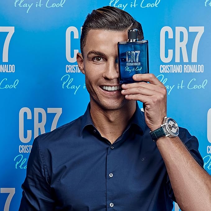 Cristiano Ronaldo CR7 Play It Cool, 2 pc - Fresh Aromatic Body Wash for Men - Fougere Fragrance - Perfumed Shower Gel and EDT Gift Set for Men