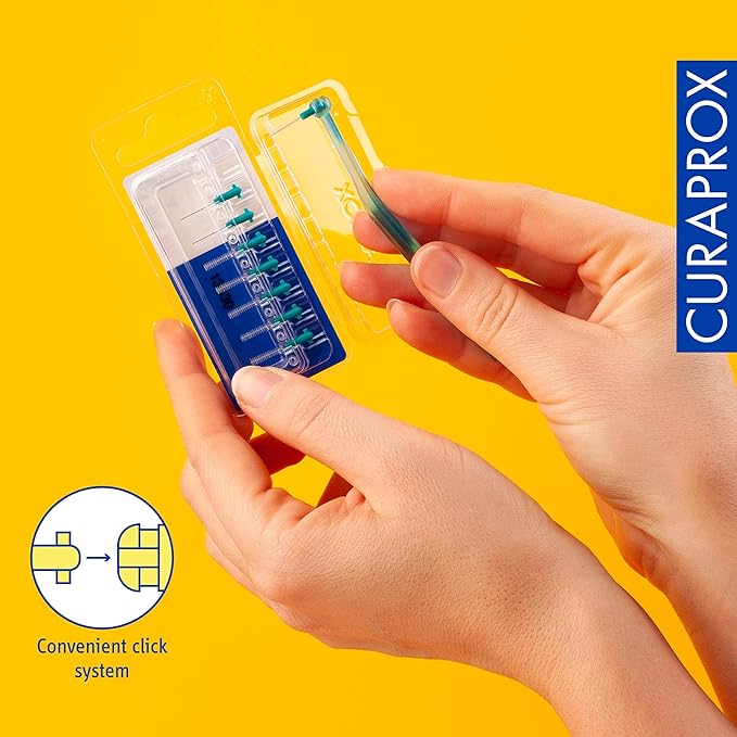 Curaprox Interdental Brush Refills CPS 06 Prime – ISO Size 0, Green | Ultra-Fine Filaments for Gentle Cleaning of Small Gaps | 8-Pack | Swiss Made | English Packaging