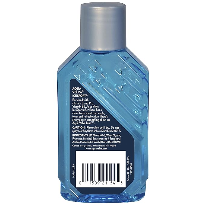 Aqua Velva Cooling Mens After Shave, Ice Sport, Vitamin E and Pro Vitamin B5, Soothes, Cools, and Refreshes Skin, 3.5 Ounce