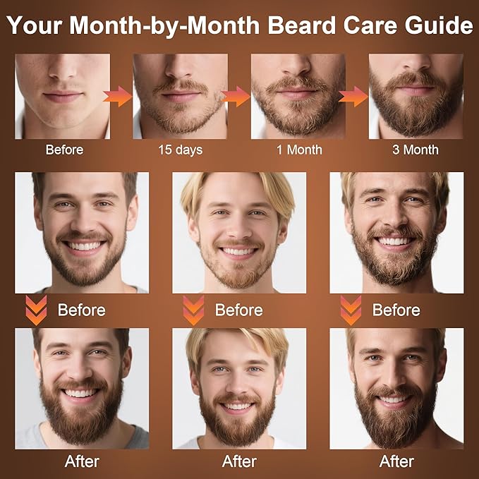 XIKEZAN Mens Gifts, Beard Grooming Kit with Sweet Orange Beard Wash,Oil, Conditioner,Balm,Brush,Comb,Cool Mens Christmas Secret Santa Gifts for Dad Husband Grandpa Boyfriend Him Stocking Stuffers