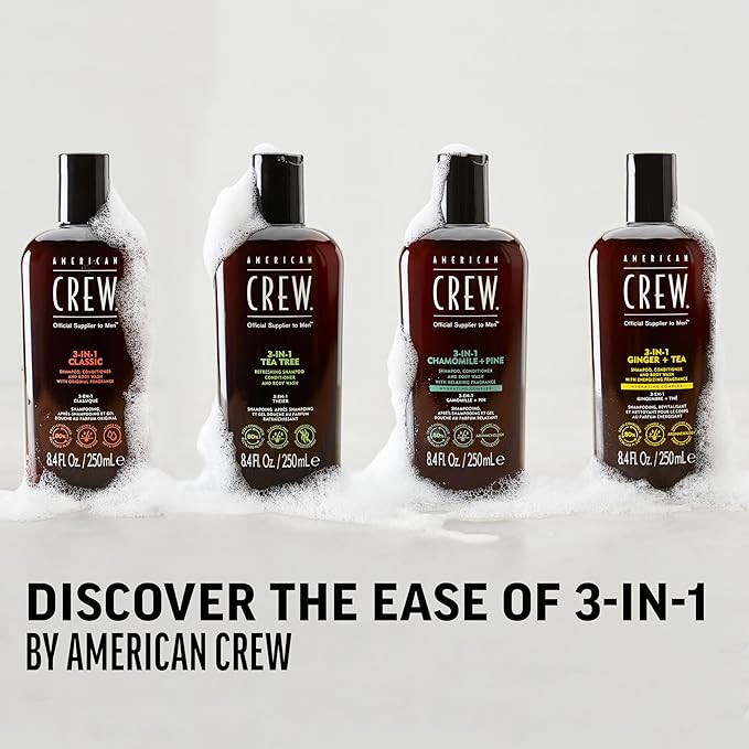 American Crew Shampoo, Conditioner & Body Wash for Men, 3-in-1, 33.8 Fl Oz