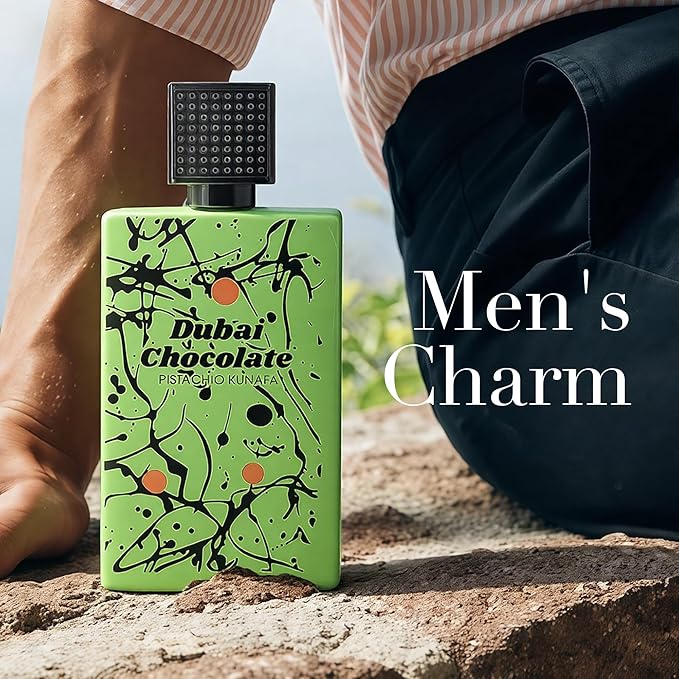 Men's Cologne Dubai Chocolate Noteds with Sweet Gourmand,Caramel & Pistachio - Eau de Parfum Long-Lasting Fragrance for Unisex Perfume, 3.40 Ounce / 100 ml Inspired Luxury Scent