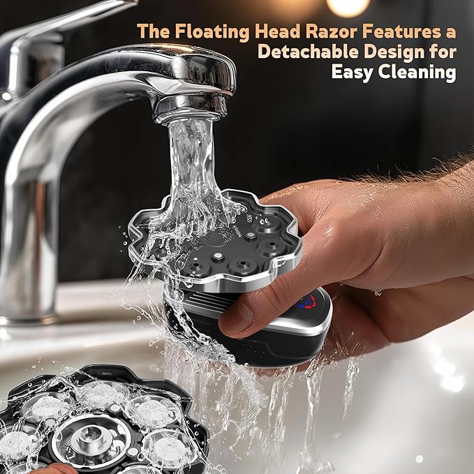 Electric Razor for Men,Head Shavers for Bald Men,9D Floating with Magnetic Razors,5-in-1 Head Shaver,Wet & Dry Electric Razor for Home & Travel