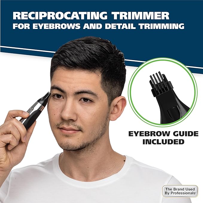Wahl Lighted Battery Nose Hair Trimmer for Men & Women. Painless, Easy to See Nose, Ear, and Eyebrow Trimming with Built in Light, Battery Included. – Model 3023283