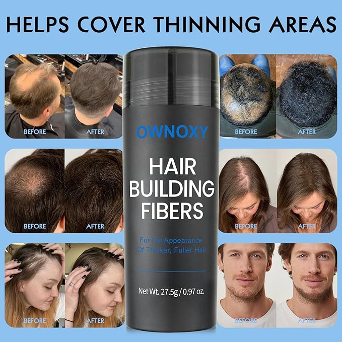Hair Fibers for Thinning Hair - Hair Building Fibers for the Appearance of Thicker, Fuller Hair, Hair Thickening Fibers for Men and Women - Easy to Apply & Remove, 27.5g/ 0.97oz (Auburn)