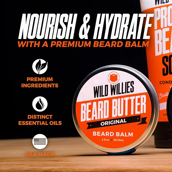 Wild Willies Beard Butter 2 Pack Bourbon Cedar, 2.01 Ounce (Pack of 1)