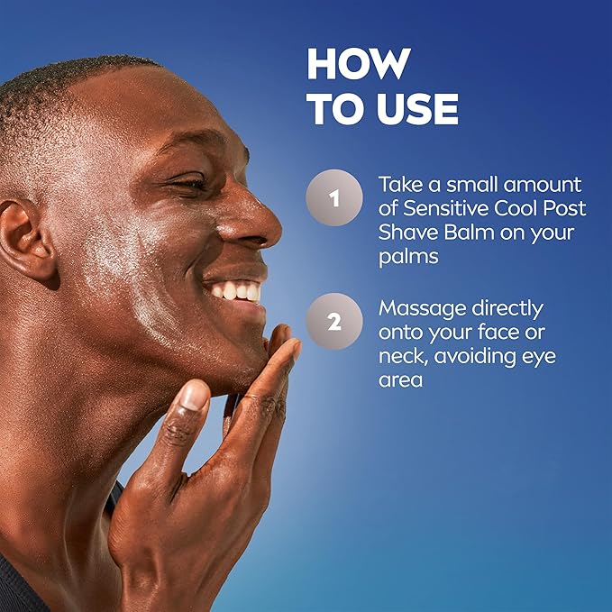 NIVEA MEN Sensitive Cooling Post Shave Balm with Vitamin E, Chamomile and Seaweed Extracts, 3 Pack of 3.3 Fl Oz Bottles