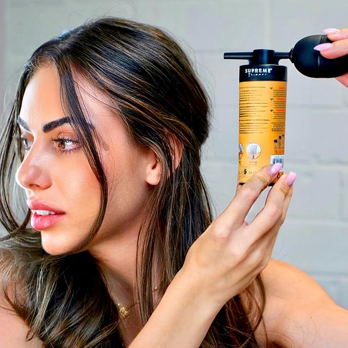 Supreme Trimmer Hair Building Fibers - Instantly Fill in Fine or Thinning Hair for Thicker, Natural, Fuller-Looking Hair for Men & Women – Hair Thinning & Balding Solution | Dark Brown, 15 Grams