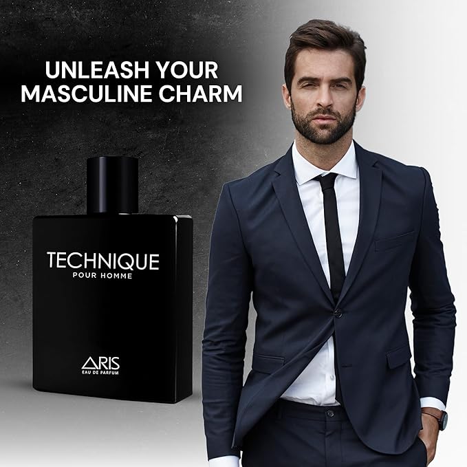 ARIS Technique Eau de Parfum – Long-Lasting Sandalwood and Woody Fragrance for Men – 100mL Perfume Spray with Bonus 15mL Perfume Sample (Randomly Selected)