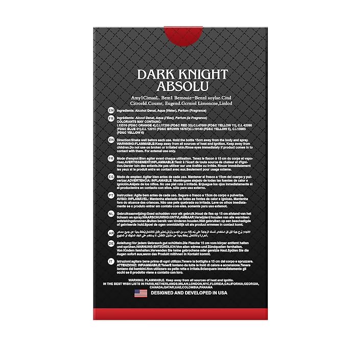 Hybrid & Company Dark Knight Absolu Pour Homme For Men Eau De Toilette Vaporisateur Natural Spray 3.4 Fl Oz
