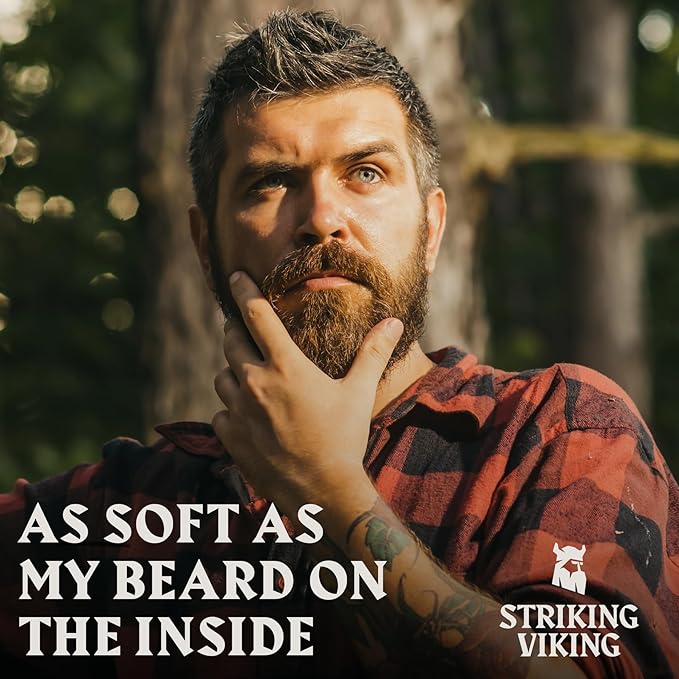 Striking Viking Beard Oil for Men - 2 Fl Oz, Pack of 1, Cedarwood Scent - Softening Beard Growth Oil - Itch-Free Facial Hair Taming Serum with Tea Tree - Deep Hydration with Argan & Jojoba