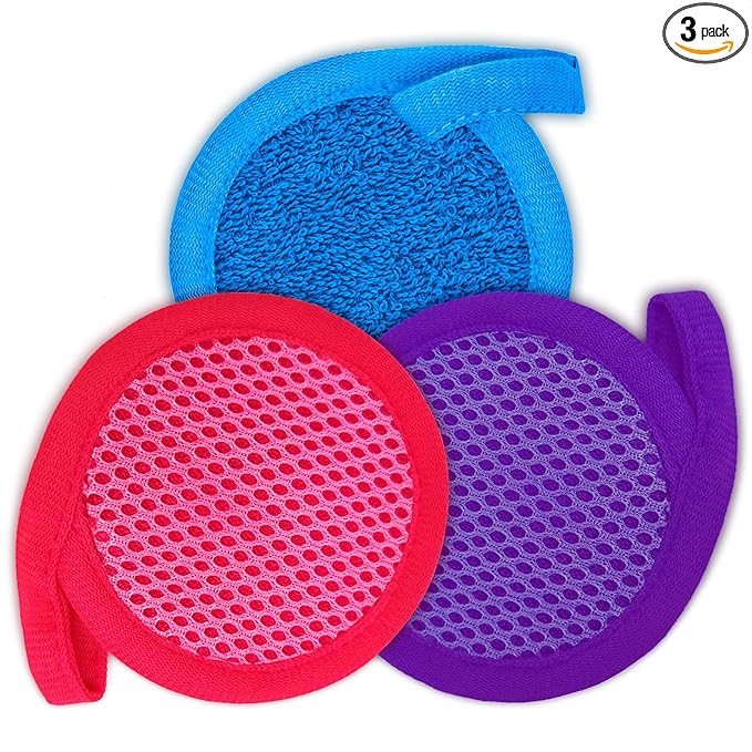 Makeup Remover Cloth Exfoliating Face Scrub - 3Pcs Microfiber Cloth Facial Blackhead Remover Reusable Eye Makeup Remover Pads Face Cleansing Wipes for Women, Men - Exfoliating Washcloth Acne Wipes