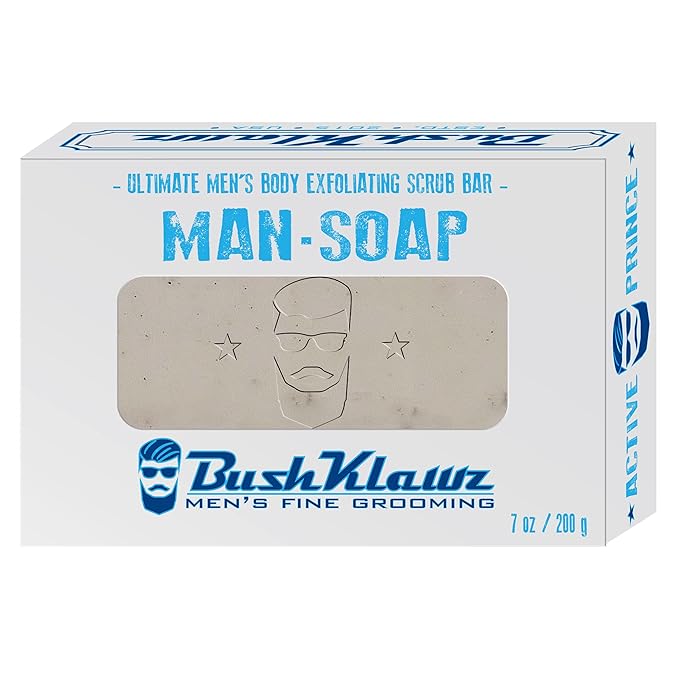 BushKlawz Exfoliating BIG BRICK MAN SOAP- Deep Clean Your Skin, Remove Dead Cells, and Moisturize with Natural Oils - 200g / VARIETY 4 PACK