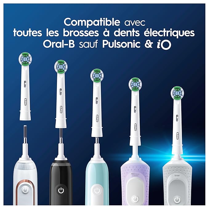 Oral-B Pro Sensitive Clean Electric Toothbrush Head, X-Shaped & Extra Soft Bristles for Gentle Brushing & Plaque Removal, Pack of 10 Toothbrush Heads, Suitable for Mailbox, White