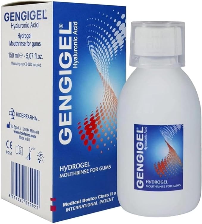 Gengigel Hyaluronic Acid Mouthrinse (150 ml), Oral Care Solution for Gum Health, Reduces Discomfort & Promotes Healing, No Alcohol or SLS, Vegan & Kosher