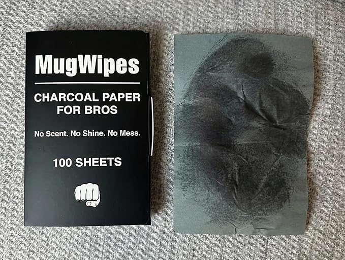 Oil Control Charcoal Face Wipes for Men – 100 Pocket-Ready Wipes, 2–3 Month Supply, Matte Finish in 3 Seconds, No Shine, No Mess, Oily & Acne-Prone Skin, Gym, Travel, Fragrance-Free, Vegan