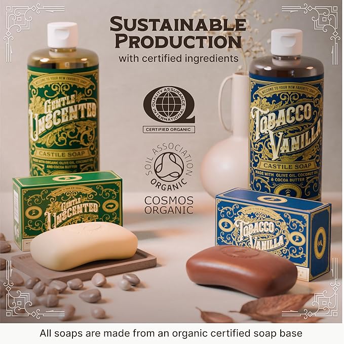 Castile Unscented Bar Soap – 1 Natural Soap Barsfor Men, Women, and Kids – EWG Verified with raw Organic Cocoa Butter and Olive Oil by Carolina Castile, 5 oz