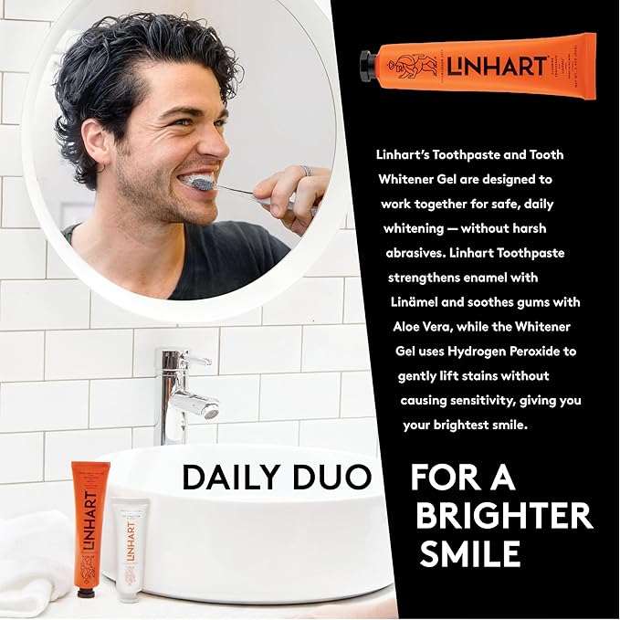 LINHART Travel Toothpaste - Teeth Whitening, Travel Size Toothpaste with Mint Flavor, 1 Ounce (Pack of 3)