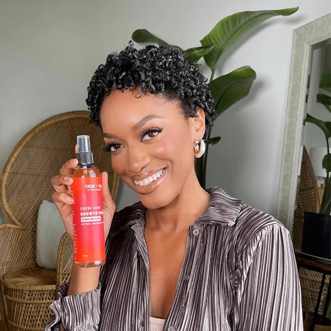 Uhuru Naturals Chebe Hair Growth Spray, 8 Oz Daily Hydrating Treatment for All Hair Types, Anti-Shedding Formula