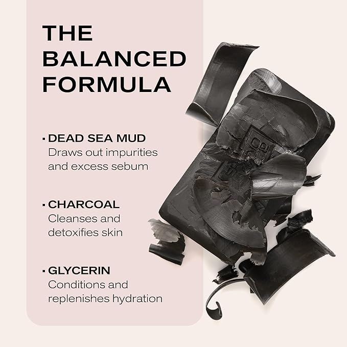 Erno Laszlo Sea Mud Deep Cleansing Face Wash Bar, Detox Charcoal Soap Bar with Dead Sea Mud, Removes Excess Oil, Unclogs Pores, Gently Exfoliates & Purifies Skin, For Oily, Blemish-Prone Skin, 1.7 oz