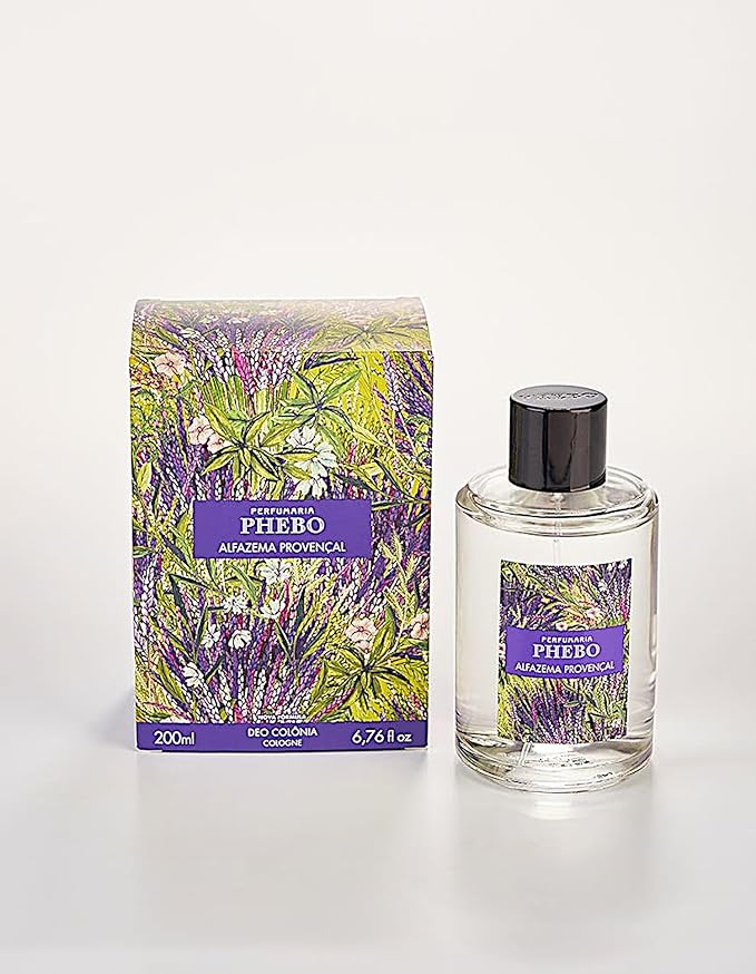 Linha Mediterraneo Phebo - Deo Colonia Alfazema Provencal 200 Ml - (Phebo Mediterranian Collection - Eau de Cologne Lavender From Provence 6.8 Fl Oz)