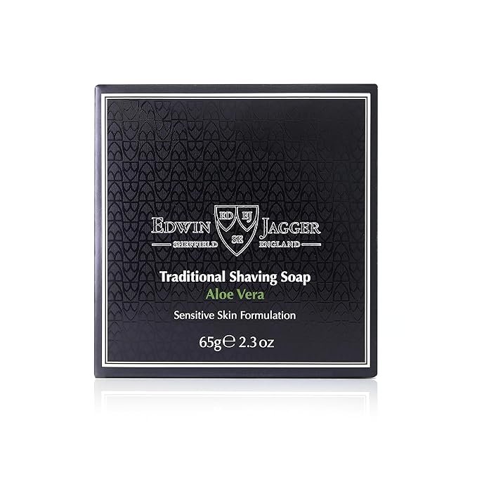 Edwin Jagger SSAVT Aloe Vera 99.9% Natural Traditional Shaving Soap 65g Travel Tub