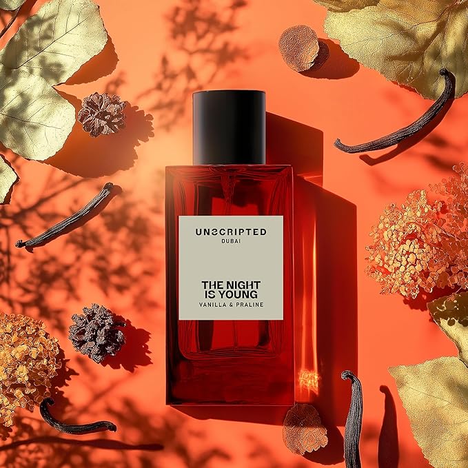 Unscripted The Night Is Young - Bold, Long-Lasting Perfume For Men And Women - Spicy-Sweet Women Perfume with Notes of Cognac and Vanilla - 3.4 oz