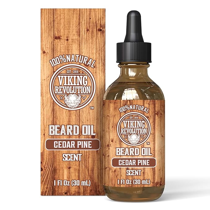 Viking Revolution Bay Rum Beard Oil for Men - Natural Softener and Conditioner with Argan & Jojoba Oils for Strengthening and Moisturizing