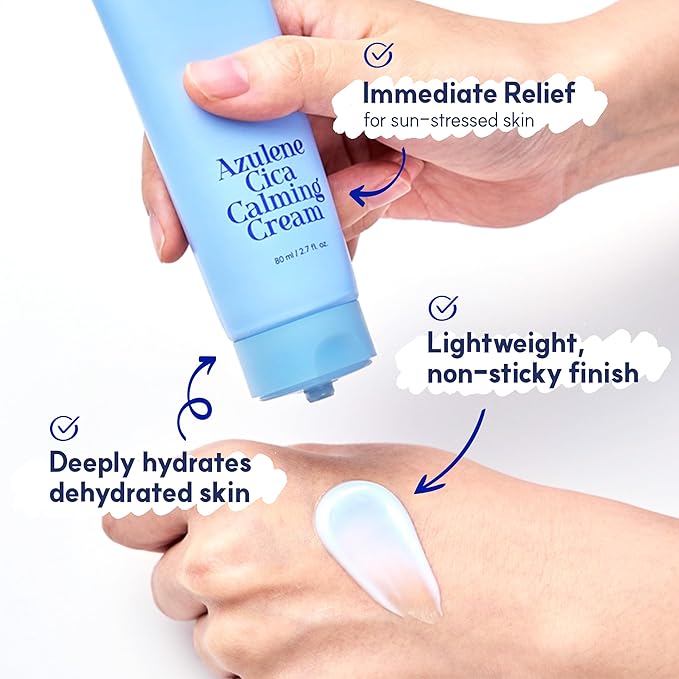 AFTERLAB Azulene CICA Calming Cream, Sensitive Skin Moisturizer for Men & Women, Soothing Hydration for Redness-Prone Skin, After-Shave Comfort, 2.7 fl.oz/ 80ml